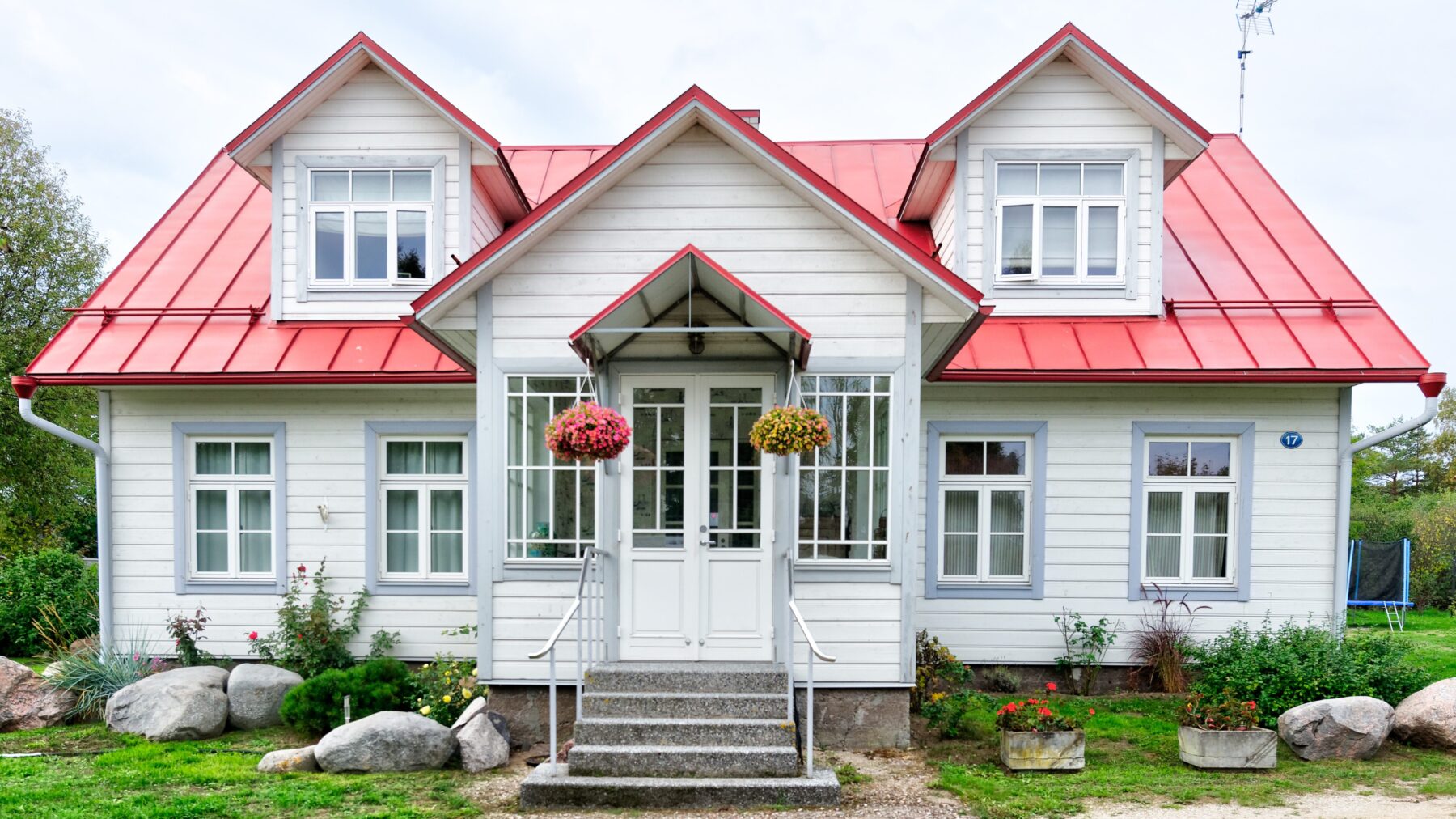 white house with a red roof mortgage payoff