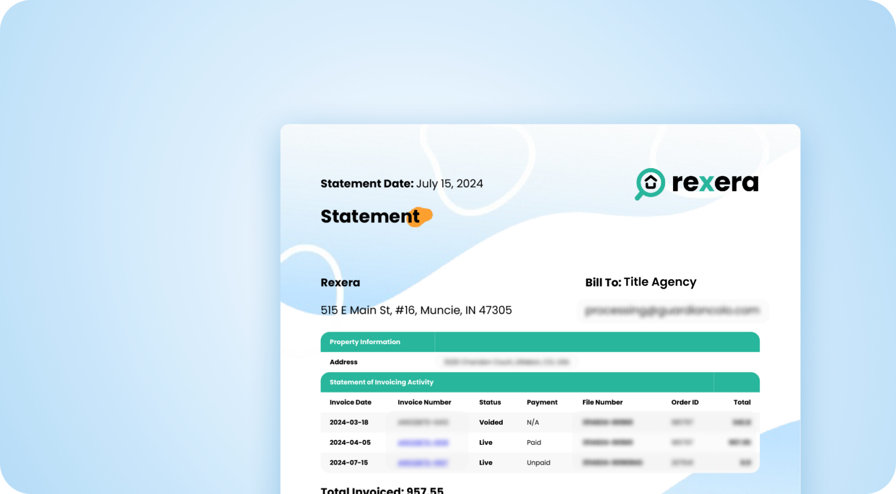 new property invoice summaries product update