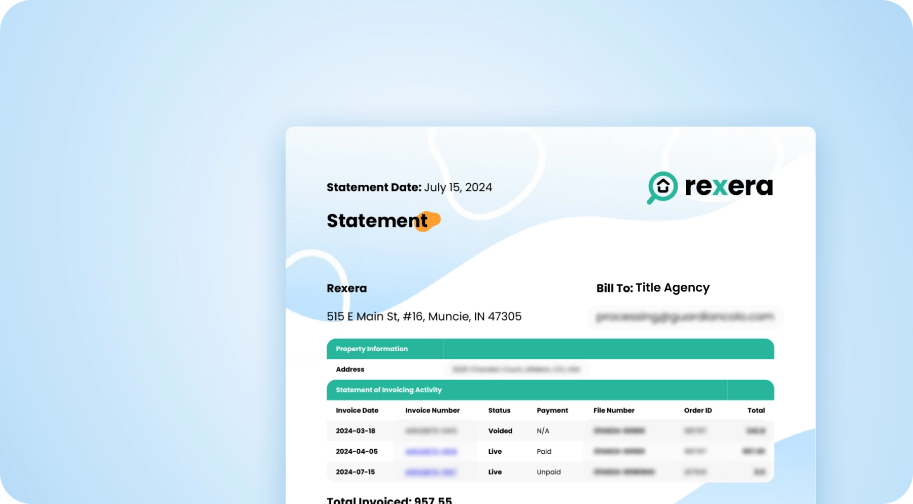 new property invoice summaries product update